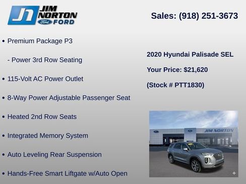Used 2020 Hyundai Palisade SEL w/ Premium Package FWD image 27