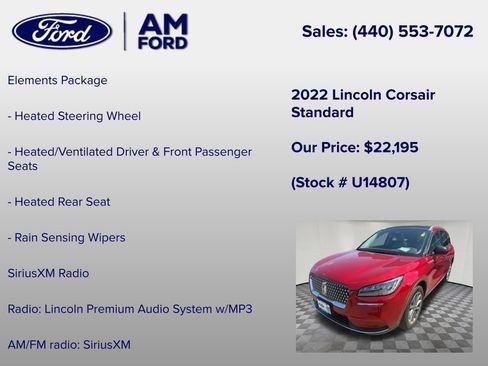 Used 2022 Lincoln Corsair AWD w/ Premium Package image 18