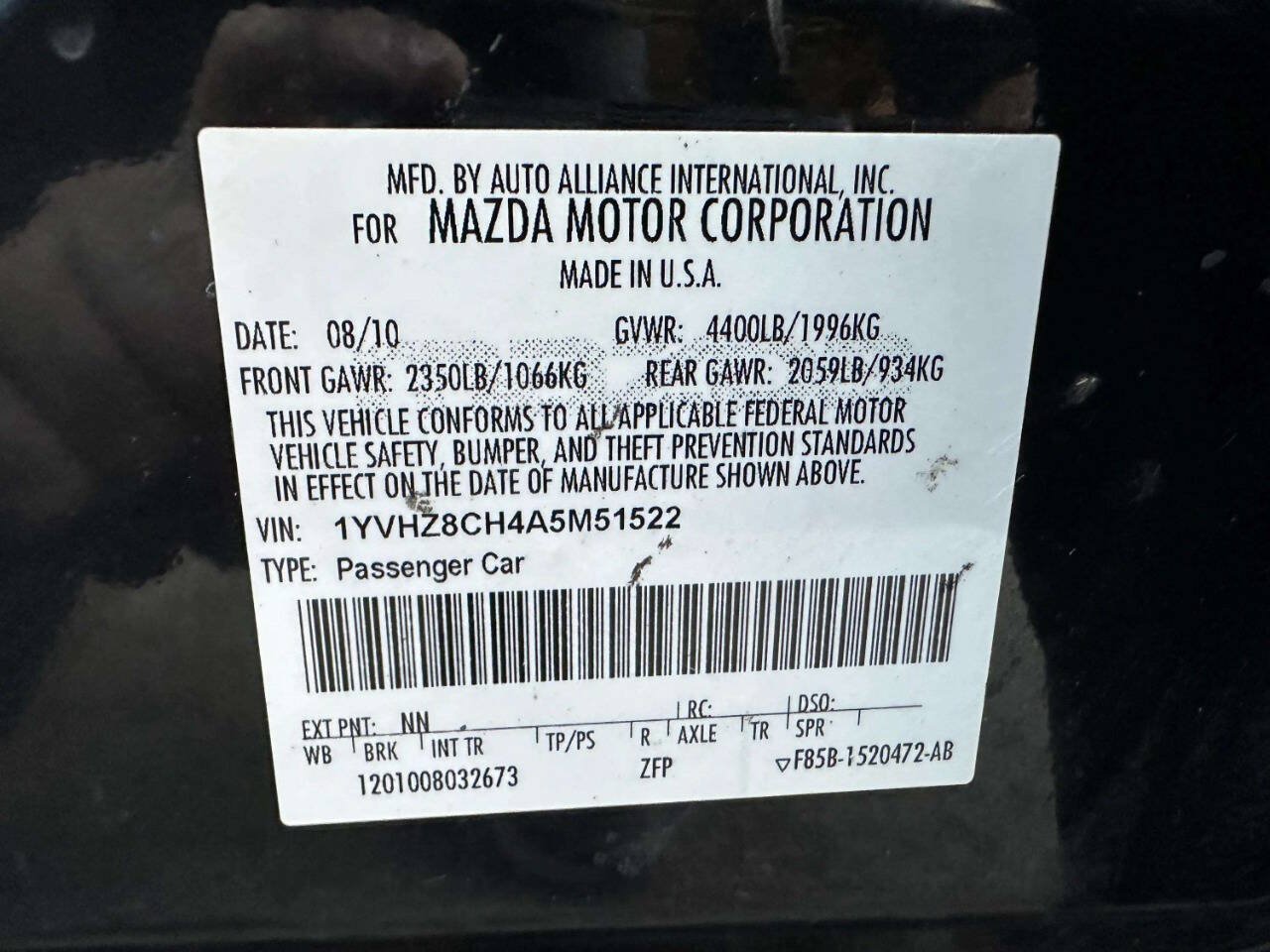 Used 2010 MAZDA MAZDA6 i Touring FWD image 8