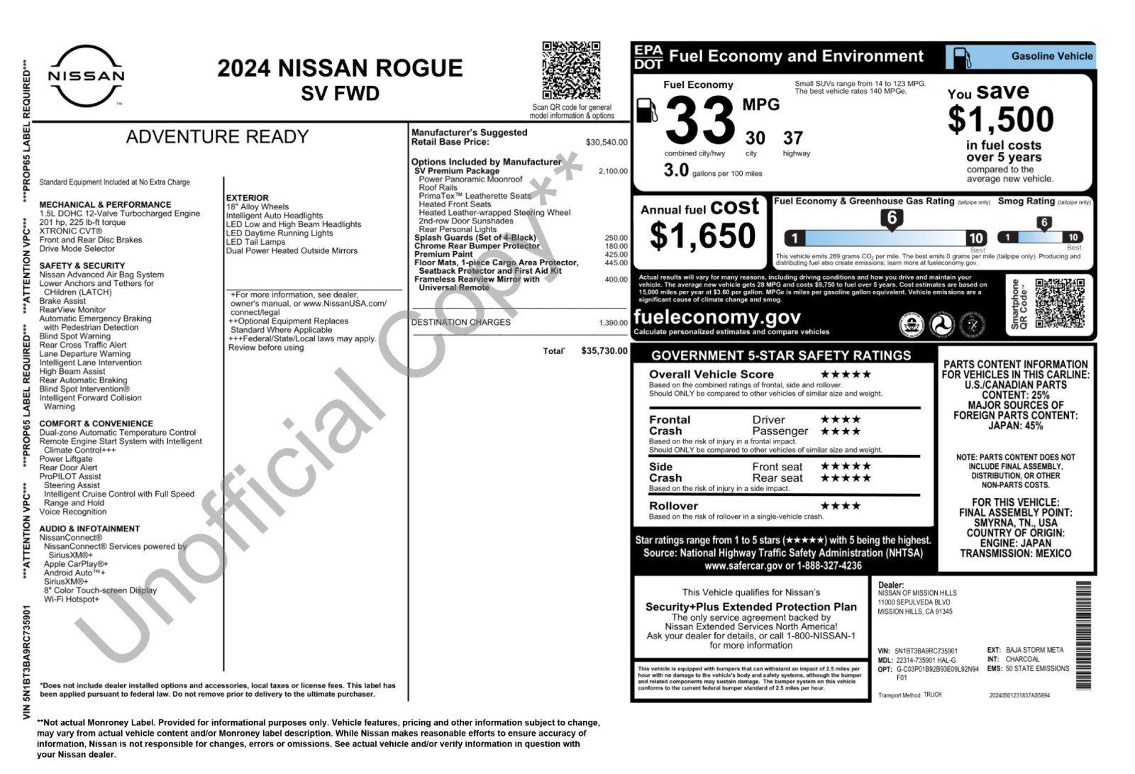 Used 2024 Nissan Rogue SV w/ SV Premium Package FWD image 51