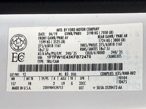 Used 2019 Ford F150 XLT w/ Equipment Group 302A Luxury AWD/4WD image 28