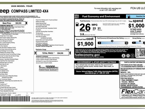 New 2026 Jeep Compass Limited image 2