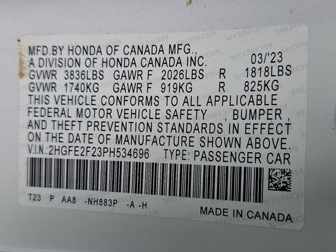Certified 2023 Honda Civic LX image 26