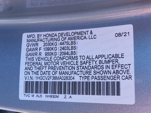 Certified 2021 Honda Accord Sport image 21