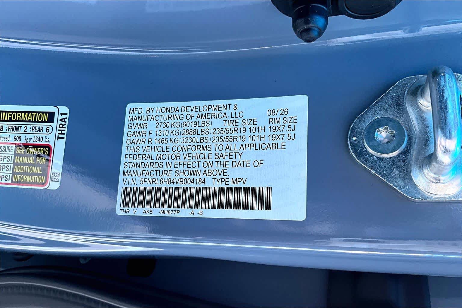New 2027 Honda Odyssey Touring image 18