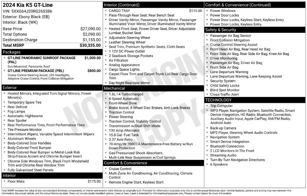 Used 2024 Kia K5 GT-Line FWD image 18