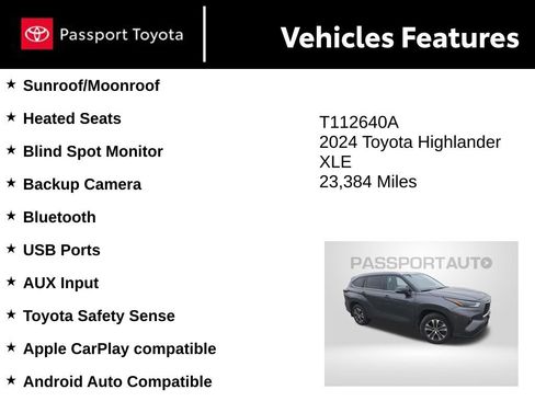 Used 2024 Toyota Highlander XLE AWD/4WD image 8