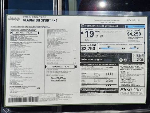 New 2025 Jeep Gladiator Sport image 16