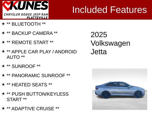 Used 2025 Volkswagen Jetta SE w/ Sunroof Package image 2