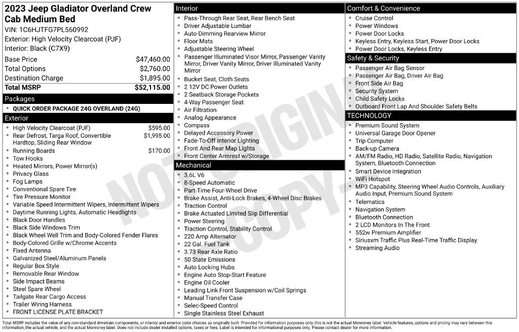 Used 2023 Jeep Gladiator Overland AWD/4WD image 27
