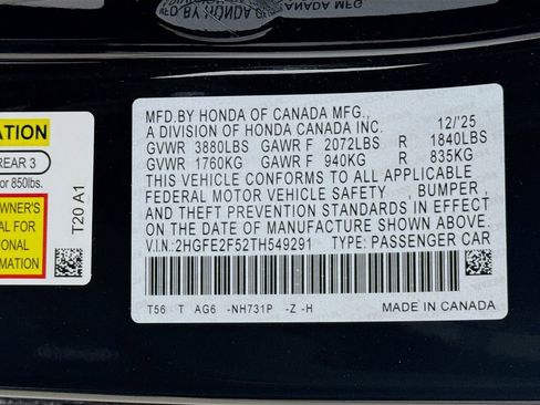 New 2026 Honda Civic Sport image 29