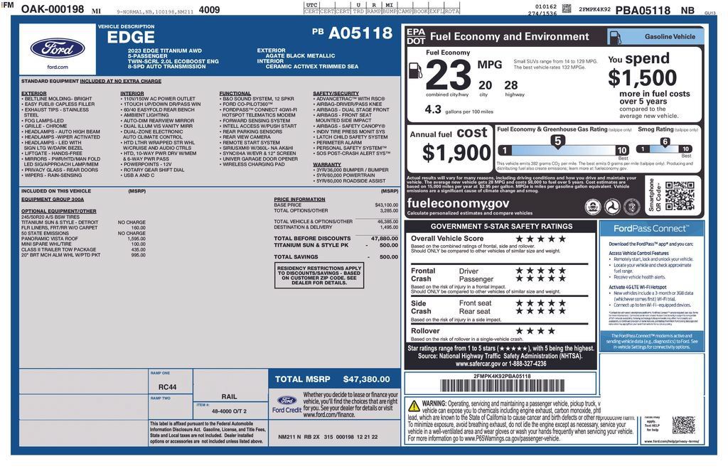 Used 2023 Ford Edge Titanium w/ Class II Trailer Tow Package AWD/4WD image 37