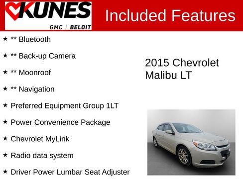 Used 2015 Chevrolet Malibu LT w/ Power Convenience Package image 2