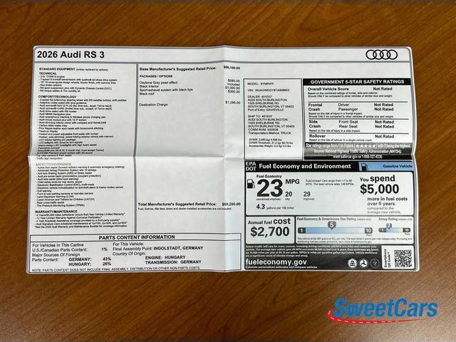 Used 2026 Audi RS 3 AWD/4WD image 60