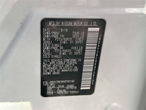 Used 2019 Nissan Armada Platinum w/ Captain's Chairs Package image 21