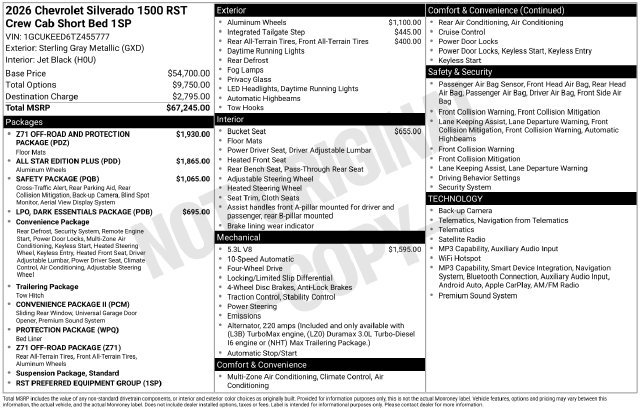 New 2026 Chevrolet Silverado 1500 RST AWD/4WD image 30
