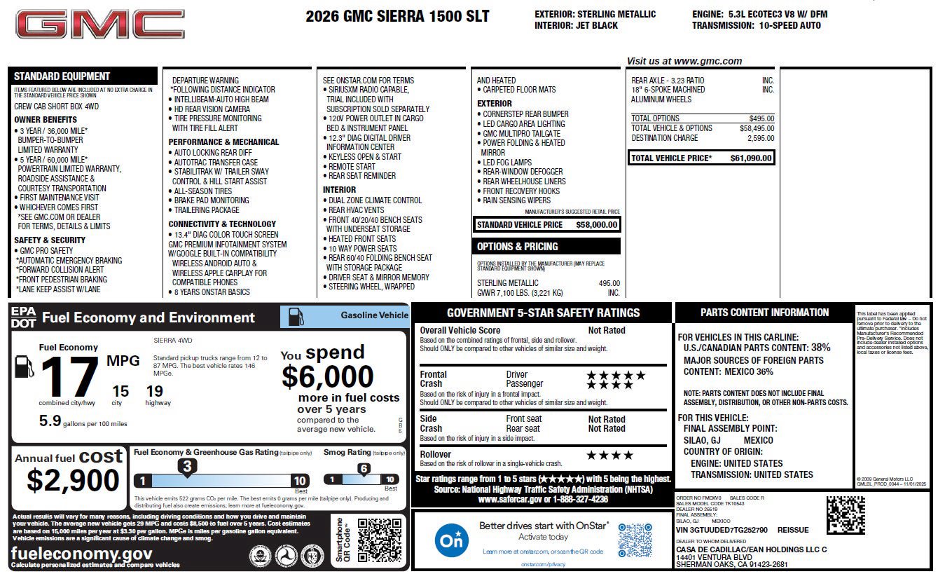 Used 2026 GMC Sierra 1500 SLT AWD/4WD image 3