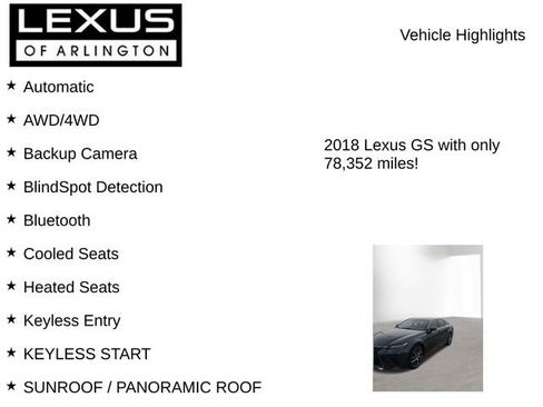 Used 2018 Lexus GS 350 F Sport w/ Cold Weather Package image 8