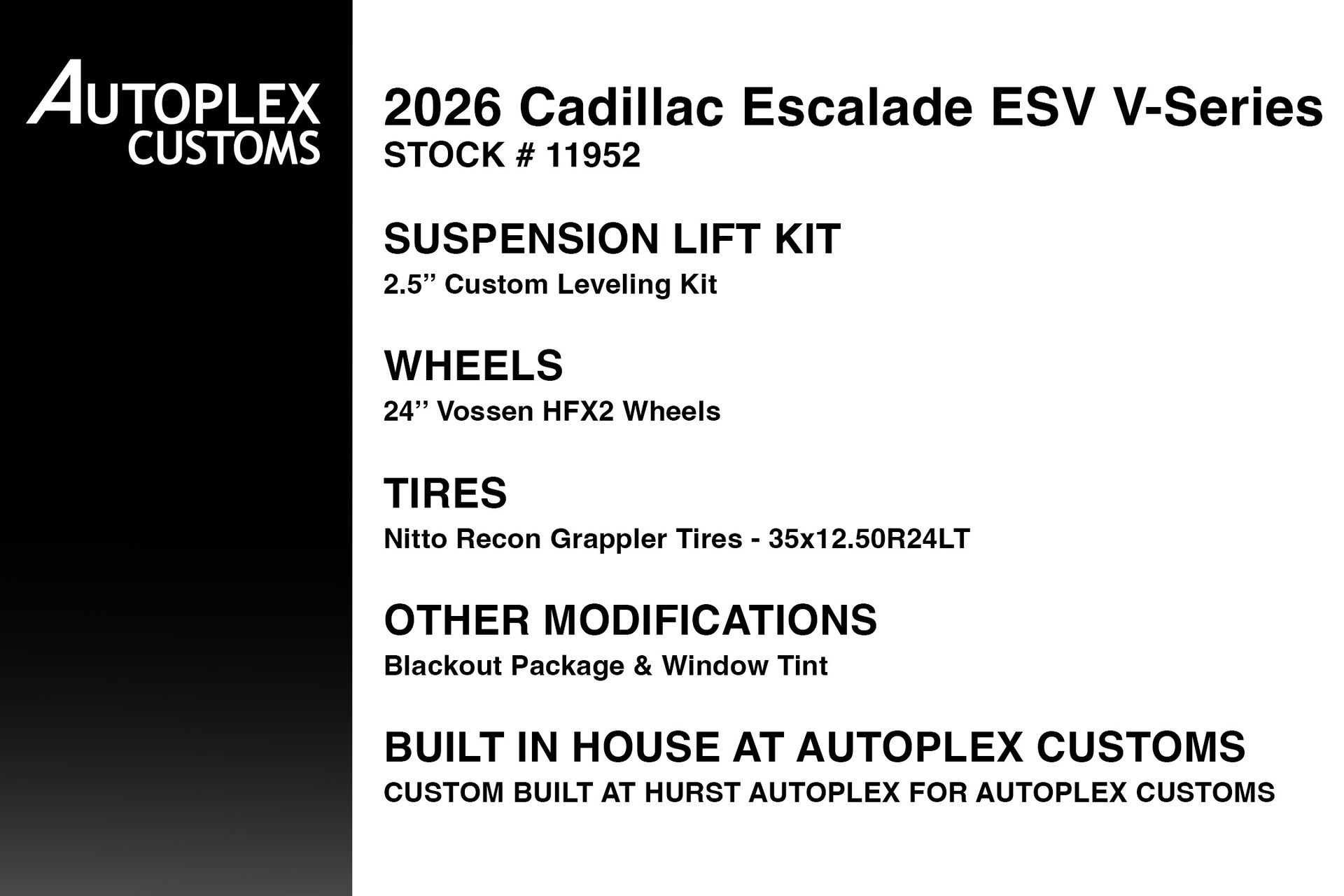 Used 2026 Cadillac Escalade ESV V w/ LPO, ONYX Package AWD/4WD image 2