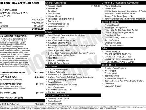 Used 2021 RAM 1500 TRX w/ TRX Level 2 Equipment Group AWD/4WD image 28
