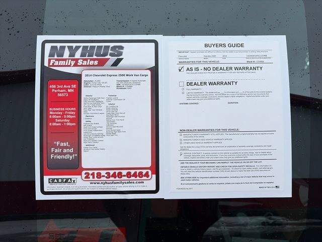 Used 2014 Chevrolet Express 2500 RWD image 43