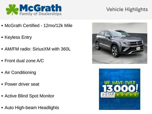 Used 2022 Volkswagen Taos SEL w/ Panoramic Sunroof Package AWD/4WD image 6