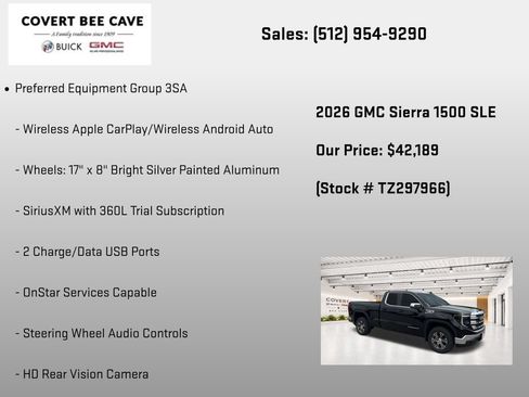 New 2026 GMC Sierra 1500 SLE w/ Preferred Package RWD image 20