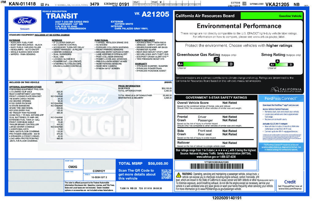 New 2027 Ford Transit 250 148 Medium Roof w/ Load Area Protection Package RWD image 37