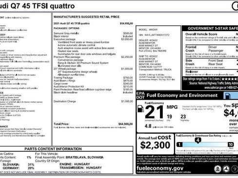 Used 2021 Audi Q7 2.0T Premium Plus w/ Executive Package image 3