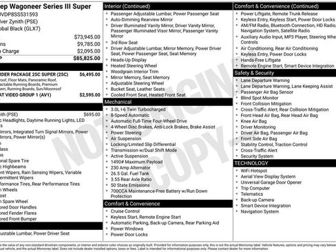 New 2025 Jeep Wagoneer Series III w/ Quick Order Package 25C Super image 9