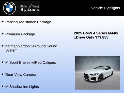 Used 2025 BMW 440i xDrive Convertible w/ Premium Package image 16