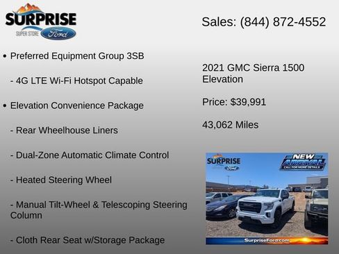 Used 2021 GMC Sierra 1500 Elevation w/ X31 Off-Road Package AWD/4WD image 19