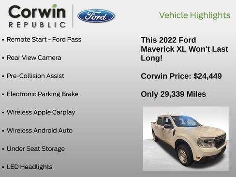 Used 2022 Ford Maverick XL w/ Equipment Group 100A Standard image 7