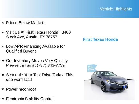 Used 2017 Honda Accord EX image 9