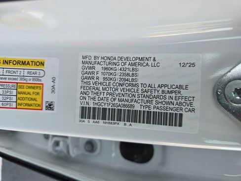 New 2025 Honda Accord LX image 34