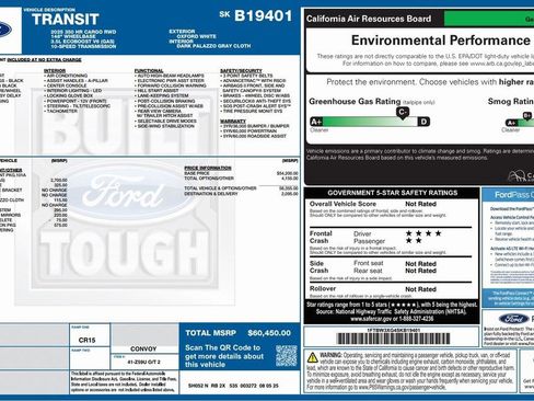 New 2025 Ford Transit 350 148 High Roof Extended w/ Load Area Protection Package image 2