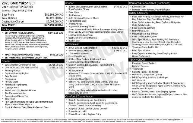 Used 2023 GMC Yukon SLT w/ SLT Luxury Package AWD/4WD image 7