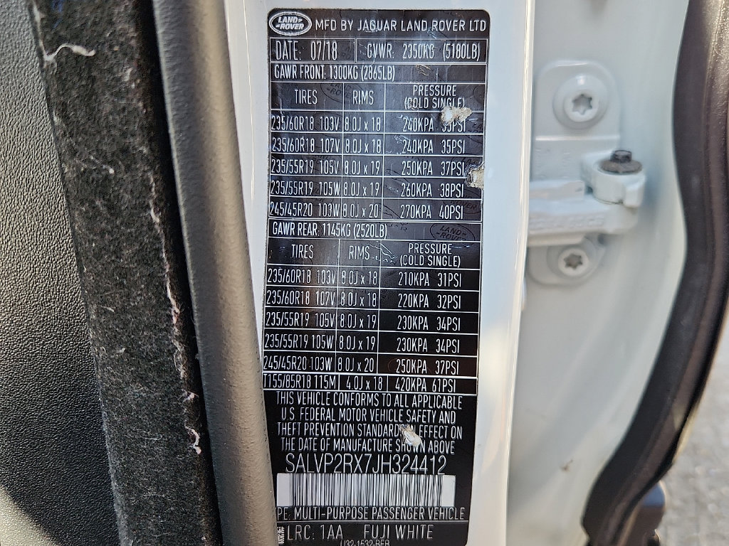 Used 2018 Land Rover Range Rover Evoque SE AWD/4WD image 30