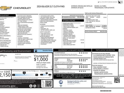 Used 2024 Chevrolet Blazer LT w/ Convenience Package FWD image 13