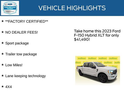 Certified 2023 Ford F150 XLT w/ Equipment Group 302A High image 12
