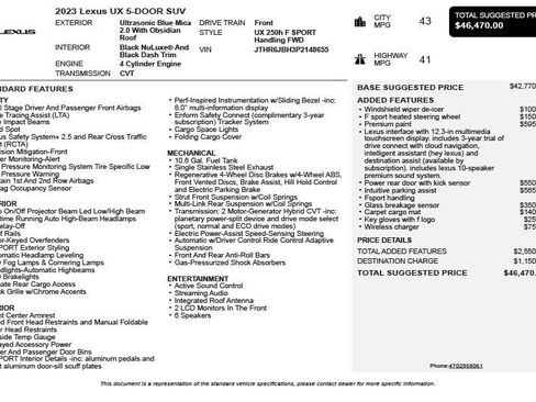 Used 2023 Lexus UX 250h F Sport image 3