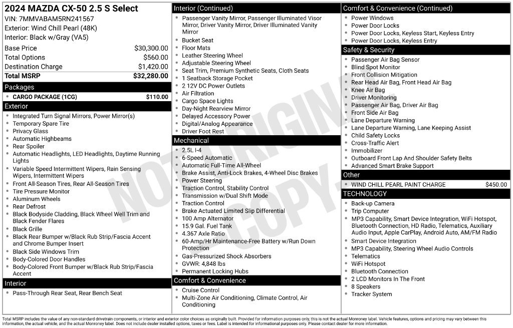 Certified 2024 MAZDA CX-50 AWD 2.5 S w/ Cargo Package image 3