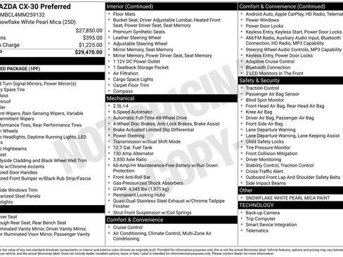 Used 2021 MAZDA CX-30 AWD 2.5 S w/ Preferred Package image 27