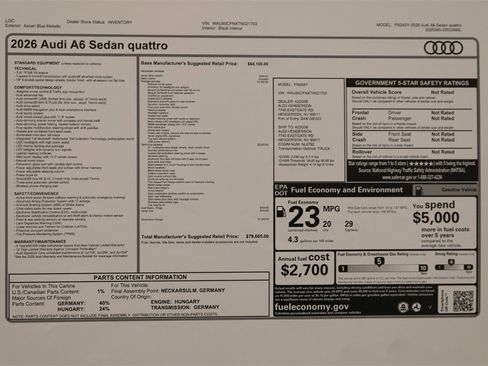 New 2026 Audi A6 3.0 image 32