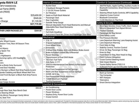 Used 2019 Toyota RAV4 LE w/ All Weather Liner Package FWD image 6