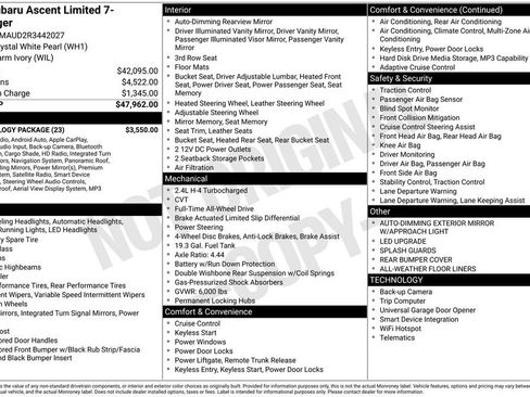 Used 2024 Subaru Ascent Limited w/ Technology Package image 47
