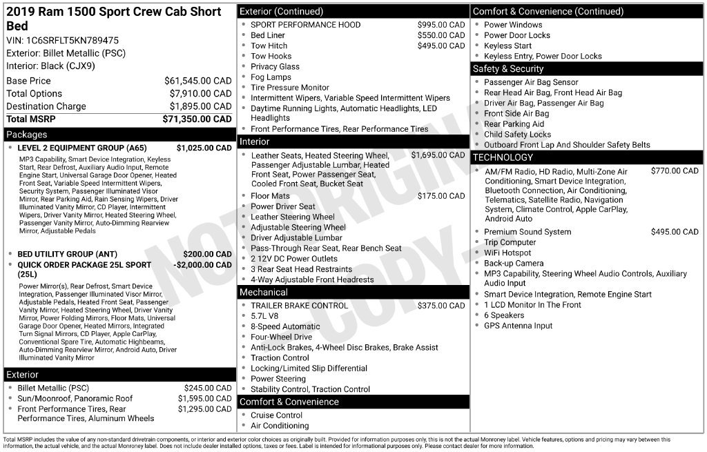 Used 2019 RAM 1500 Sport w/ Level 2 Equipment Group AWD/4WD image 53