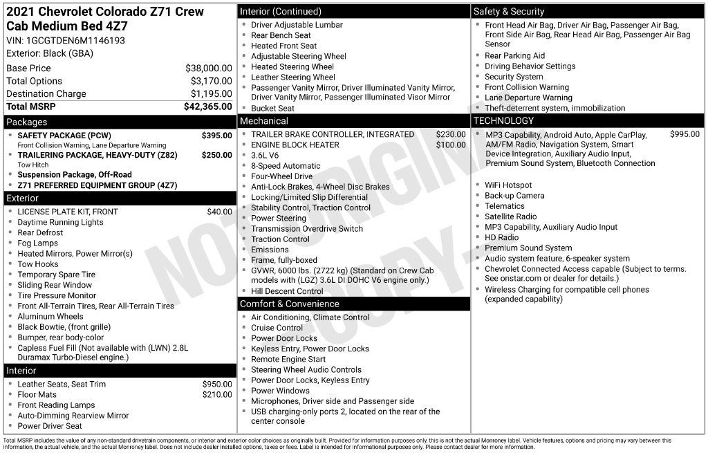 Used 2021 Chevrolet Colorado Z71 w/ Safety Package AWD/4WD image 40