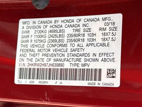 Used 2018 Honda CR-V Touring image 30