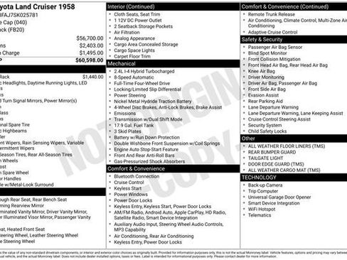 Used 2025 Toyota Land Cruiser 1958 AWD/4WD image 2